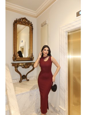 Kechi Woman Ottoman Kumaş Damla Taşlı Elbise