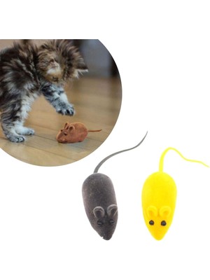 Greathings 2li Evcil Hayvan Eğitim Sevimli Elastik Kedi Fare Yakalama Interaktif Sesli Eğitim Oyuncağı