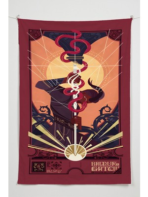 Charmbi Gamer Duvar Örtüsü -  Çok Renkli Anime Temalı Kumaş Oda Dekoru Tapestry