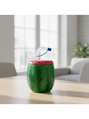 Greathings Karpuz Model Kendiliğinden Pipetli 900 ml Suluk, Matara