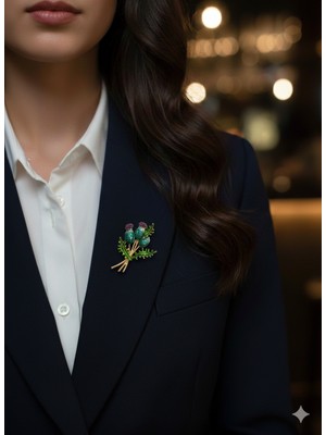 Duru Bags Wallet Çiçek Broş