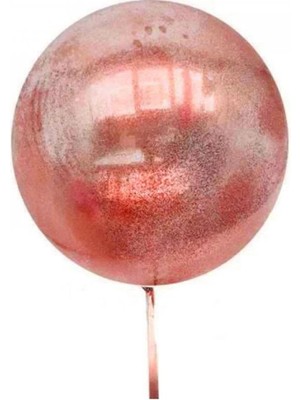 EkoAlışverişDünyam Kırmızı Simli Yuvarlak Şeffaf Balon 24 Inç