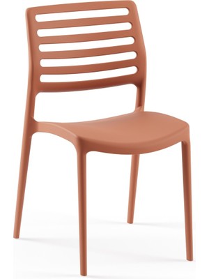Tilia Louise Polipropilen Sandalye Terrakota - Bahçe, Balkon, Dış Mekan, Kafe, Restoran İçin