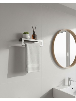Dersel Dekor Modern Düzenleyici Paslanmaz Duvar Mutfak Kapalı Raflı Havlu Askılığı Metal Banyo Rafı ve Havluluk