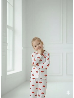 Arn Homewear Kız Çocuk Kiraz Desenli Pijama Takımı