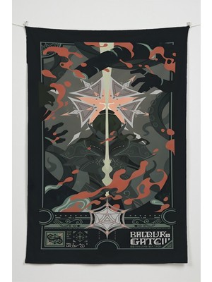 Charmbi Gamer Duvar Örtüsü -  Çok Renkli Anime Temalı Kumaş Oda Dekoru Tapestry