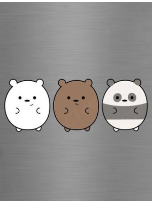 ADA 3D We Bare Bears Ayıcık Kardeşler Figürlü Eğlenceli Mutfak Süsü Buzdolabı Magneti Seti