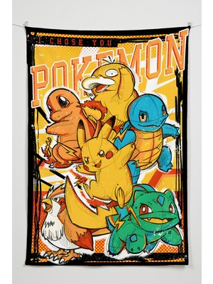 Charmbi Gamer Duvar Örtüsü -  Çok Renkli Anime Temalı Kumaş Oda Dekoru Tapestry