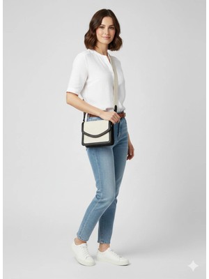 Kadın Siyah Geniş Askılı Çapraz ve Omuz Çantası – Günlük Kullanıma Uygun