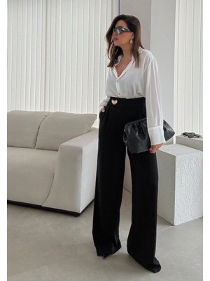 Krl Tsrm Tasarım Toka Detaylı Palazzo Pantalon