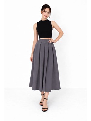 Lubiti Pileli Duble Kumaş Uzun Etek