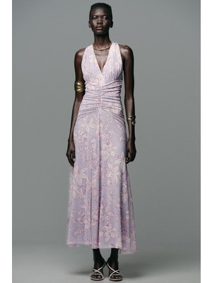 Allbucks Zara, Desenli Uzun Tül Elbise ABZRA3782