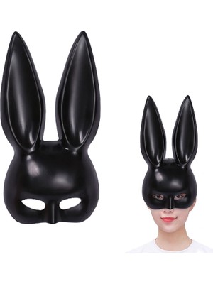 Die Grup Siyah Renk Ekstra Lüks Uzun Tavşan Maskesi 35X16 cm (4887)