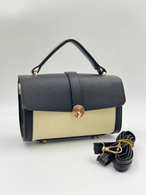 Kadın Siyah Hasır El Omuz Çantası