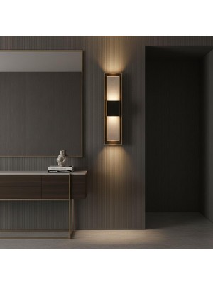 Elizim Home Lighting Dikey Siyah Ledli Şarjlı Aplik