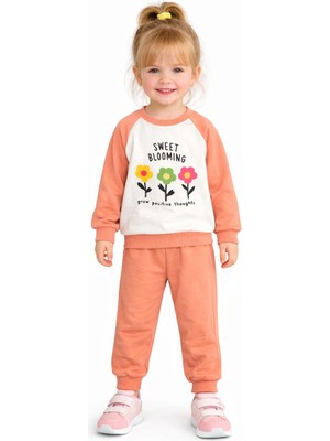 Zebüş Bebe Kız Çiçek Baskılı Çocuk Eşofman