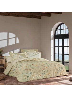 Linens Glima Pamuk Saten Çift Kişilik Nevresim Takımı Bej