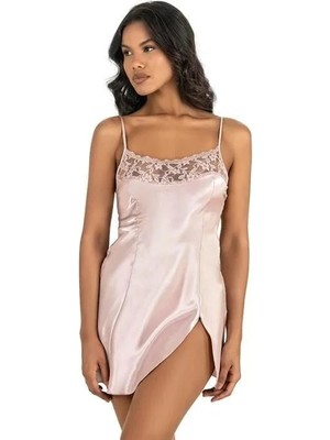 Hsc Bilişim Pudra Kısa Saten Gecelik 8217