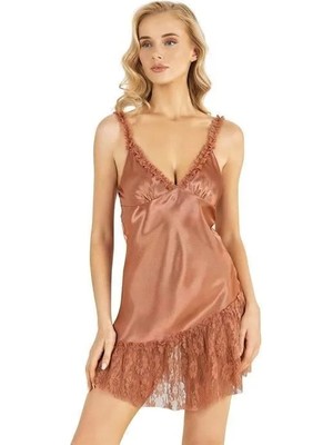 Hsc Bilişim Bakır Kısa Saten Gecelik 8238