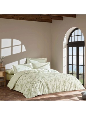 Linens Comia Pamuk Saten King Nevresim Takımı Yeşil
