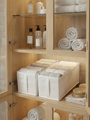 Venita Home 2 Adet Çekmece ve Dolap Içi Düzenleyici, Raf Düzenleyici, Katlanabilir Kıyafet ve Çamaşır Organizer 12X12X35CM