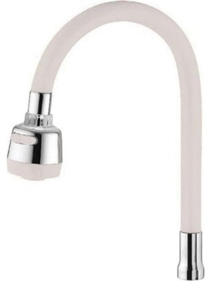 My Best Store Renkli Silikonlu Oynar Başlıklı 2 Fonksiyonlu Spiral Musluk Başlığı - Beyaz (4887) Mybeststor