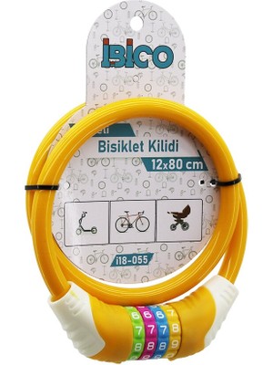 My Best Store Şifreli Kalın Bisiklet Kilit Çelik Tel Turuncu Renkli Kılıf 12MMX80CM (4887) Mybeststore-4