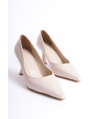 Zerenyus Cordelia Premium Mat Bej Kahve Stiletto 7 cm