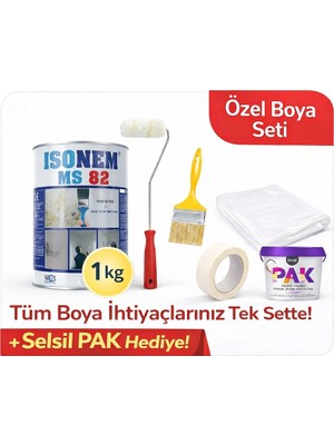 İsonem Isonem Ms 82 Küf - Nem Boyası Seti 1 kg – Neme ve Rutubete Kesin Çözüm + Selsil Pak Hediye