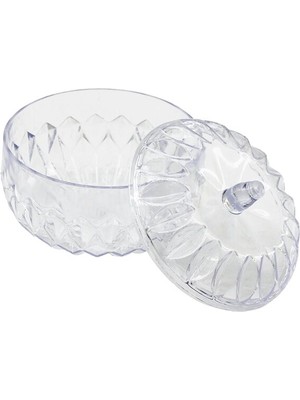 My Best Store Şeffaf Yuvarlak Kapaklı Mika - Plastik Şekerlik (4887) MYBESTSTORE-482957