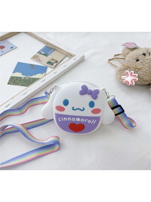 Cinnamoroll Yan Askılı Çocuk Silikon Kız Çanta Cüzdan Ayarlanabilir Askıçıkabilir 13X8CM