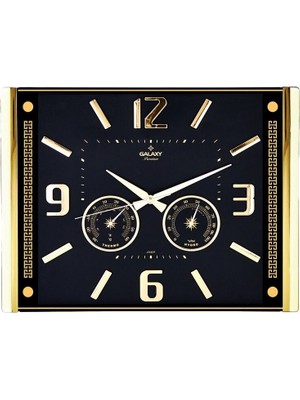 My Best Store Premium Barometreli Isı - Nem Ölçer Kabartma Rakamlı Duvar Saati 41.5X32CM  707-A-1 (4887) Mybe