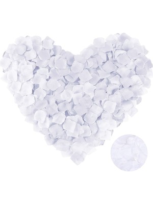 My Best Store Beyaz Renk Gül Yaprağı Şekilli Konfeti 1 Paket 100 Adet (4887) MYBESTSTORE-482957
