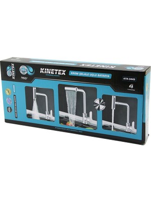 My Best Store Krom Geniş - Şelale 4 Fonksiyonlu - 360 Derece Oynar Başlık Uzun Kuğu Batarya (4887) Mybeststo