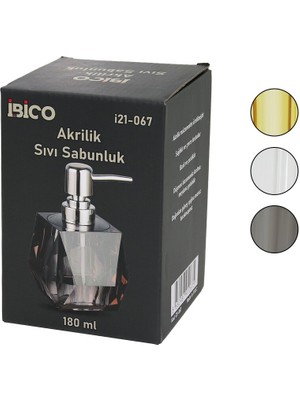 My Best Store Tombul Kare - Prizma  Şeffaf - Renkli   Akrilik - Mika Kristal  Sıvı Sabunluk  180ML (4887) M