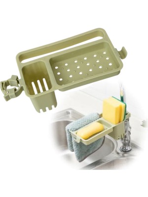 My Best Store Musluğa Takılan Sünger Havlu Askılı Sabun Hazneli Mutfak Banyo Lavabo Düzenleyici Organizer (4