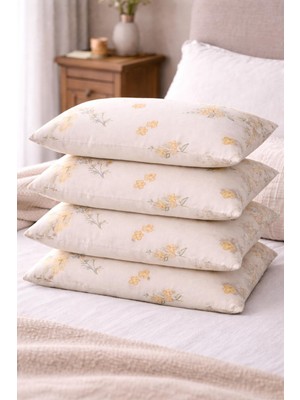 Ber-Tun Tekstil Desenli Yastık Kılıfı 4'lü Takım