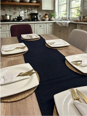 Cedi Kadife Dokulu Siyah Runner 40X150 Runner & Amerikan Servis