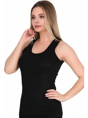 Toyigoo Geniş Askılı Elestan Likralı Kadın Atlet Siyah 2127B TYG-84037RS