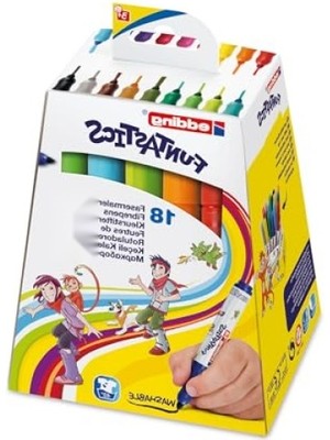 MarkEntegra Kalın Uçlu Keçeli Kalem Seti - 18'li, 2-3 mm Yuvarlak Uç, Çocuklar Için