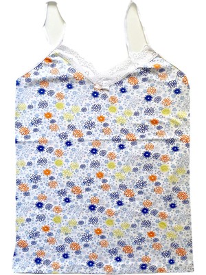 Toyigoo Kadın Askılı Desenli Atlet Dantelli Empirme Pamuklu Penye D6 TYG-84037RS