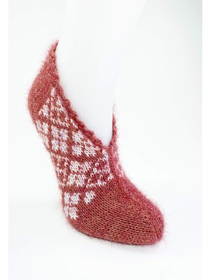 Toyigoo El Örgüsü Kışlık Şık Kadın Yün Patik D1 TYG-84037RS