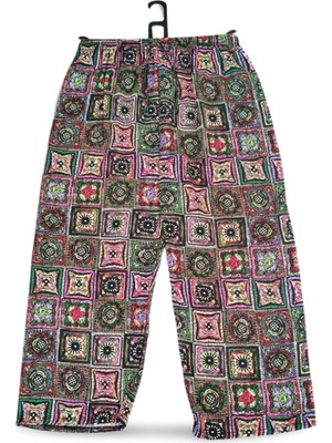 Toyigoo Ithal Viskon Geniş Paça Şık Etnik Otantik Desenli Pantolon - Royaleks - Desen1 TYG-84037RS