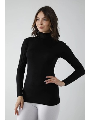 Toyigoo Vivaldi Kadın Siyah Uzun Kol Balıkçı Body Likralı 353 TYG-84037RS