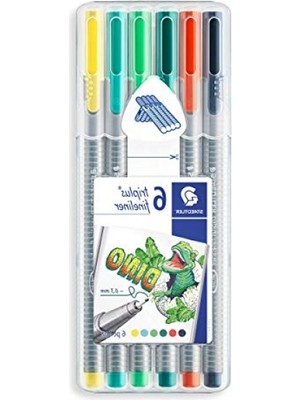 MarkEntegra Ergonomik Tasarımlı 6'lı Triplus Fineliner Set - 0.3 Mm, Su Bazlı Mürekkep