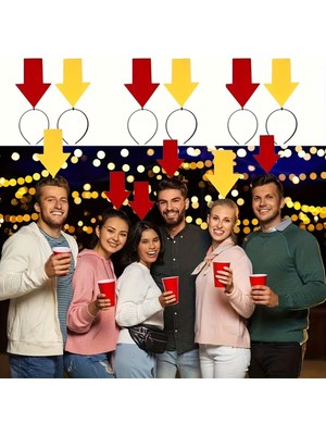 İntora Kişiselleştirilebilir Ok Işaretli Mesaj Tacı (2’li Set Sarı-Kırmızı)