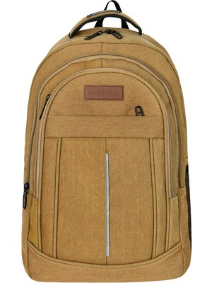 İntora Çok Amaçlı Laptop Dizüstü Bilgisayar Bölmeli Sırt Çantası Taba