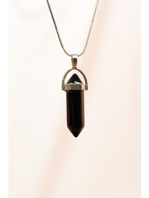 Toyigoo Onix Doğal Taşı Zincirli El Yapımı Tasarımlı Kolye Uç: 3,5 cm Zincir: 20 cm Kutulu TYG-84037