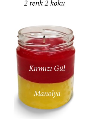 Toyigoo Premium Seri 2 Renk 2 Koku Sarı Kırmızı Beş Yıldız Kavanoz Mum 210 cc - Ryl TYG-84037RS