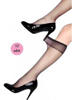 Toyigoo 12 Adet Fit Dizaltı Çorap 15 Denye 500 Siyah TYG-84037RS